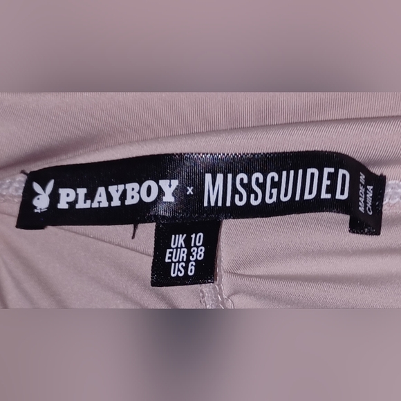 Playboy x Missguided 6 Pale Pink Bunny Logo Hi-Rise Scrunch Booty Bicycle Shorts - Picture 3 of 15
